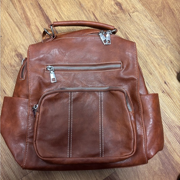 Brown Leather Backpack - Picture 2 of 2